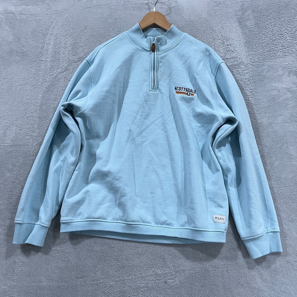 Scottsdale‎ Sweater Mens XL Pullover Long Sleeve Mock Neck Light Blue